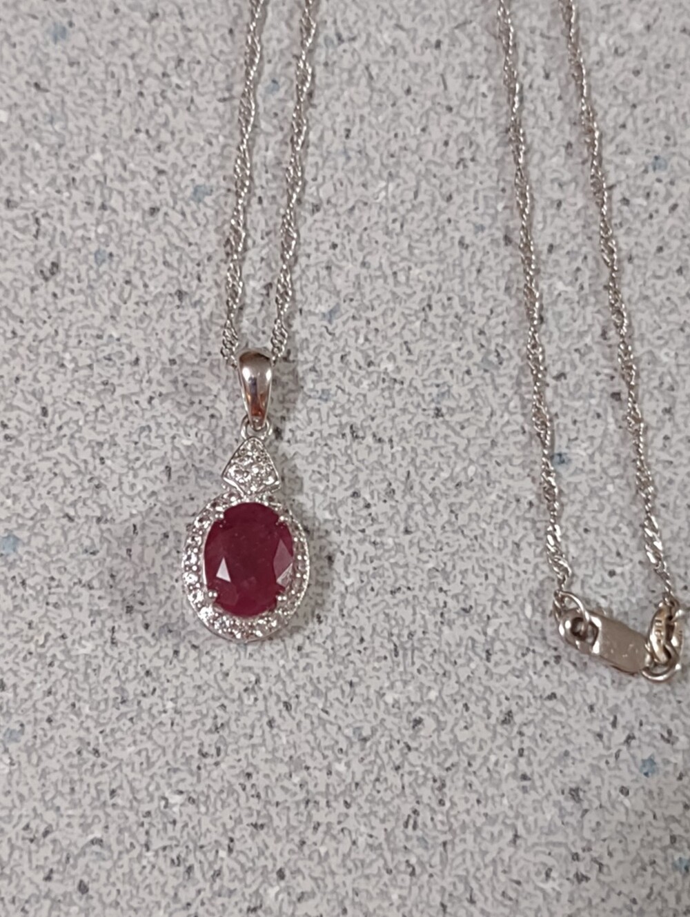 Sterling+Ruby Necklace*July Birthstone